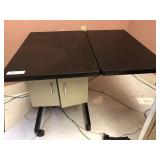 Table with Wooden Top with Drop Leaf