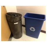 Plastic Trash Can and Recycling Can