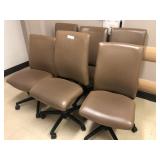 6 Tan Upholstered Office Chairs