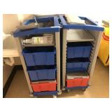 3 Rolling Plastic Carts with Pull-out Bins