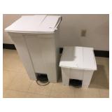 One Large and one Small Step-on Trash Can