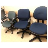 3 Upholstered Office Chairs