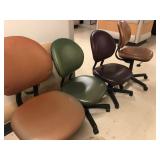 4 Adjustable Rolling Office Chairs