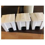2 Step-on White Rubbermaid Trash Cans