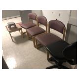 4 Various Upholstered Chairs and End Table