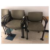 8 Stacking Rolling Upholstered Chairs