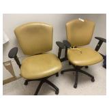 2 Rolling Upholstered Office Chairs