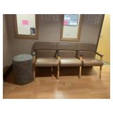 Set of Tan Waiting Room Benches/Seats