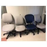 4 Rolling Adjustable Office Chairs