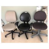 3 Various Rolling Adjustable Chairs
