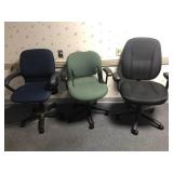 3 Rolling Office Chairs