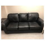 Black Upholstered Sofa (Leather?)