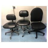 3 Rolling Adjustable Office Chairs