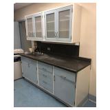 Metal Cabinetry with Sink and Upper Cabinets