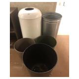 5 Metal Trash Cans