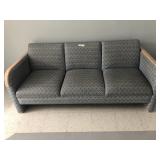 Upholstered Sofa with Wooden Arms