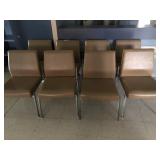 8 Tan Upholstered Side Chairs