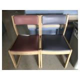 2 Upholstered Chairs with Wooden Frames