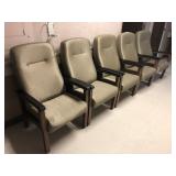 5 Upholstered Chairs with Wooden Legs