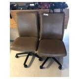 2 Tan Upholstered Office Chairs
