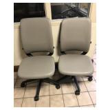 2 Gray Adjustable Office Chairs