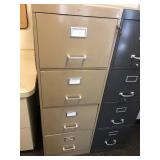 4-Drawer Tan File Cabinet with Key