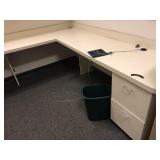 Formica Top Wrap Around Desk with Cabinets