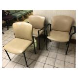 3 Tan Upholstered Chairs