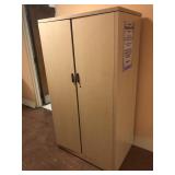 Wooden Storage Cabinet with Interior Shelves