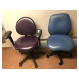 2 Upholstered Rolling Office Chairs