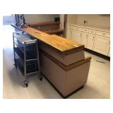 L-Shaped Nurses Station with Oak Tops