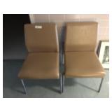 2 Tan Upholstered Chairs