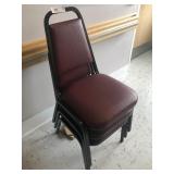 3 Stacking Vinyl Upholstered Chairs