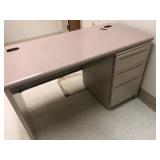 Wooden Desk with File Drawers