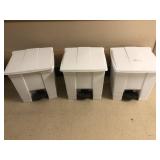 3 Rubbermaid Trash Cans with Foot Pedal
