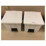 2 Rubbermaid Trash Cans with Foot Pedal