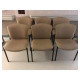 6 Tan Upholstered Chairs