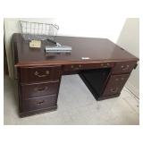 Wooden Pedestal Office Desk By OPS