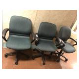 3 Upholstered Office Chairs