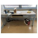 Metal Table with Keyboard Tray