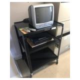 Metal Rolling Media Cart With Electronics