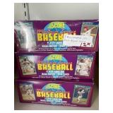 3 Boxes 1991 Score Baseball Series 2