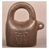 Embossed P.R.R Railroad Lock