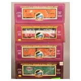 4 M.T.H O Scale Train Cars