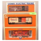 3 Lionel Train Cars.