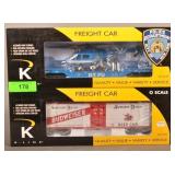 2 K-Line Freight Cars.