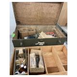 Trunk of Assorted N Scale Train Accessories