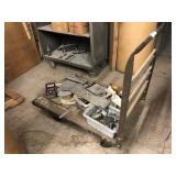 Steel Utility Cart w/Assorted Machine fixtures 36