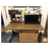 Coffee Maker and Microwave w/Table