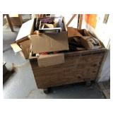 Large Wooden Box of Electrical Supplies